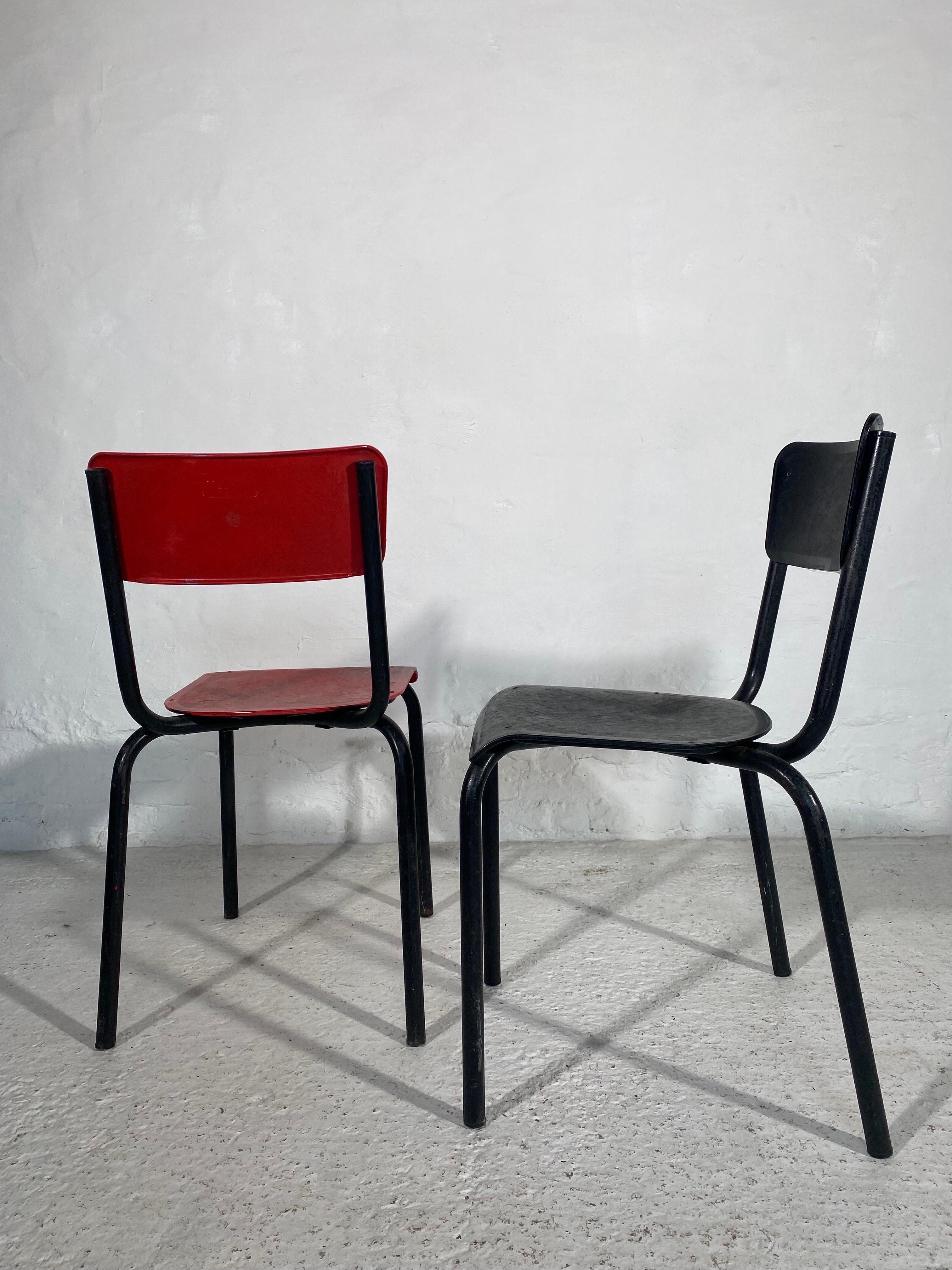 Guarich for Meurop set of Six Stacking Chairs, 
Red, Blue and Black,
1960s
 3