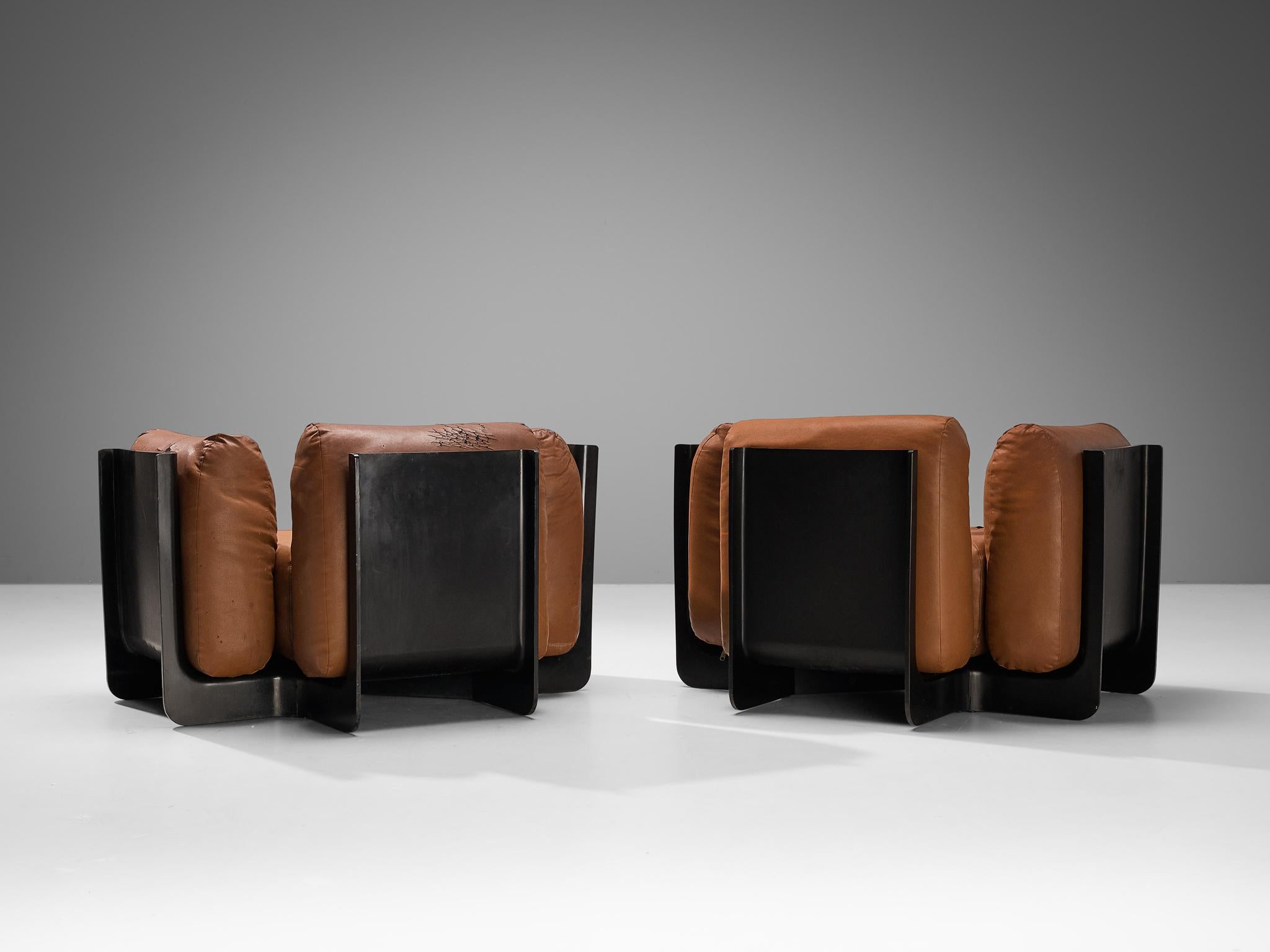Italian Guarnacci, Padovano & Claudio Vagnoni 'Duna' Lounge Chairs with Ottoman