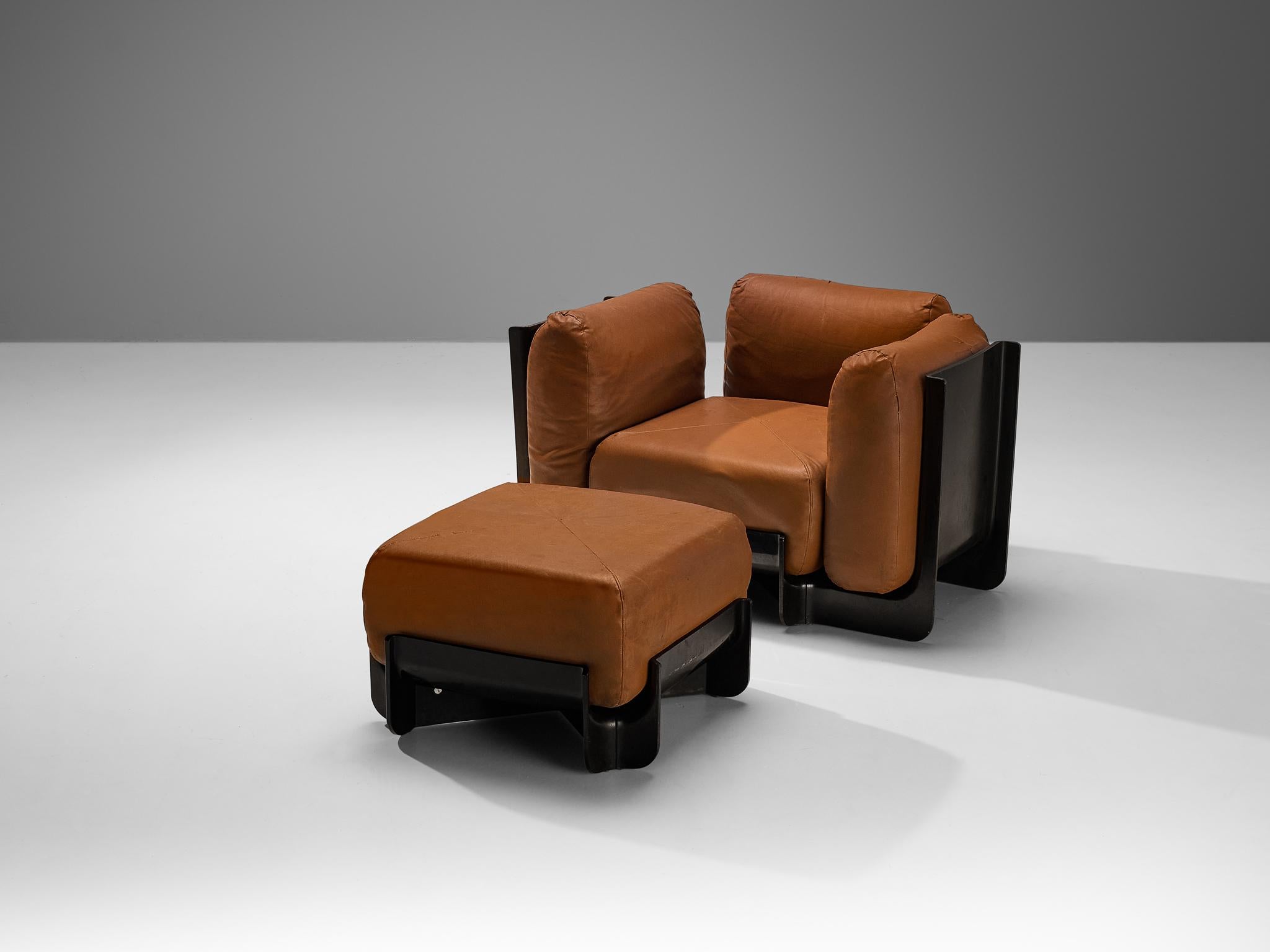 Guarnacci, Padovano & Claudio Vagnoni 'Duna' Lounge Chairs with Ottoman In Good Condition In Waalwijk, NL