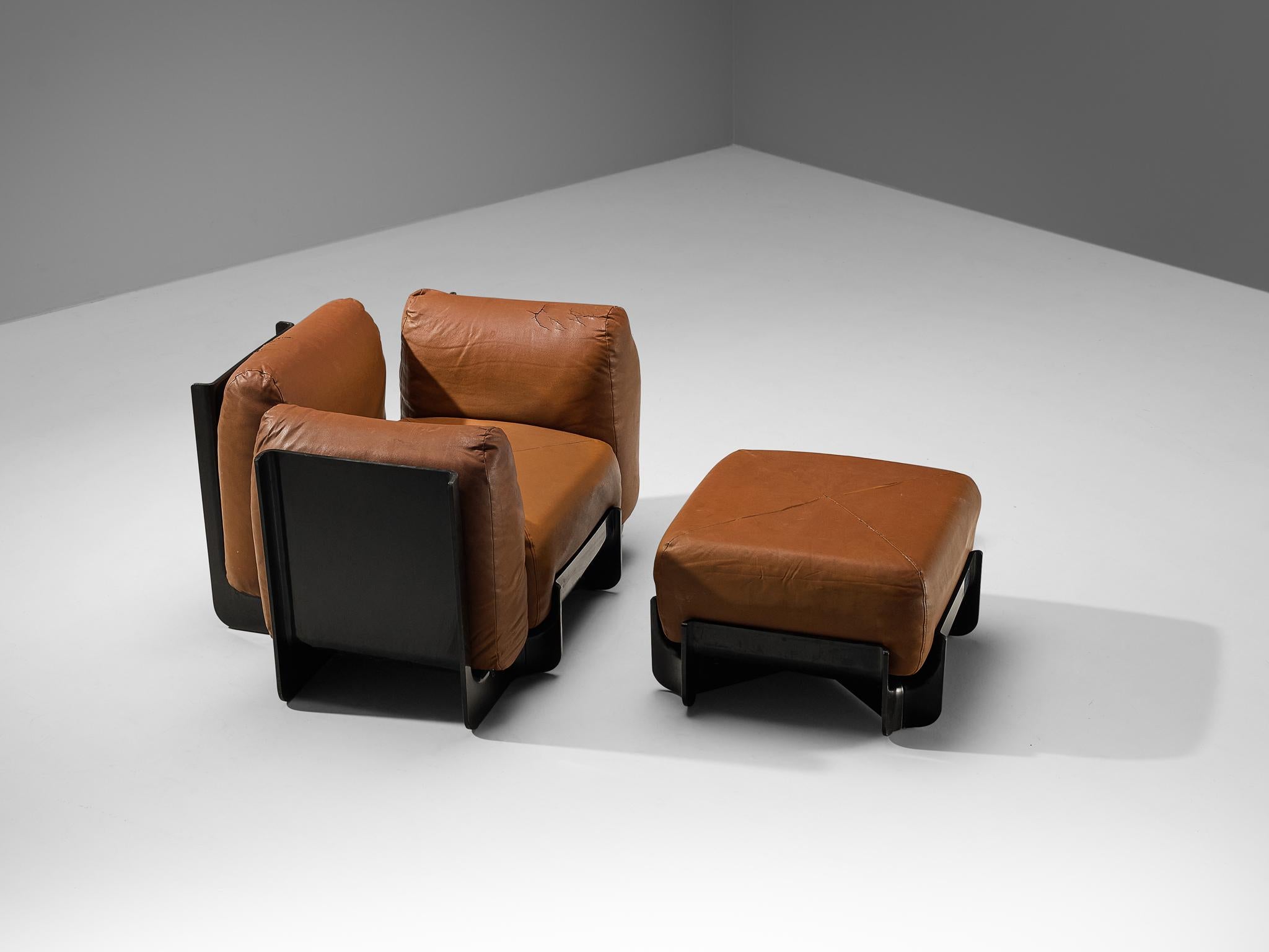 Mid-20th Century Guarnacci, Padovano & Claudio Vagnoni 'Duna' Lounge Chairs with Ottoman