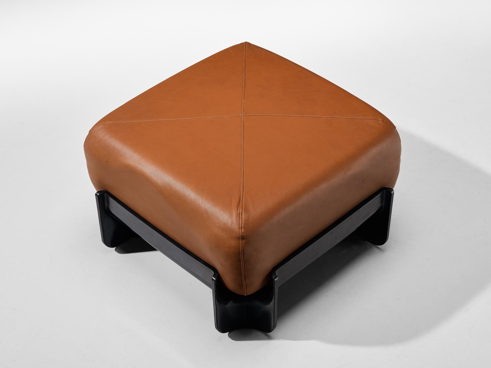 Faux Leather Guarnacci, Padovano & Claudio Vagnoni 'Duna' Lounge Chairs with Ottoman