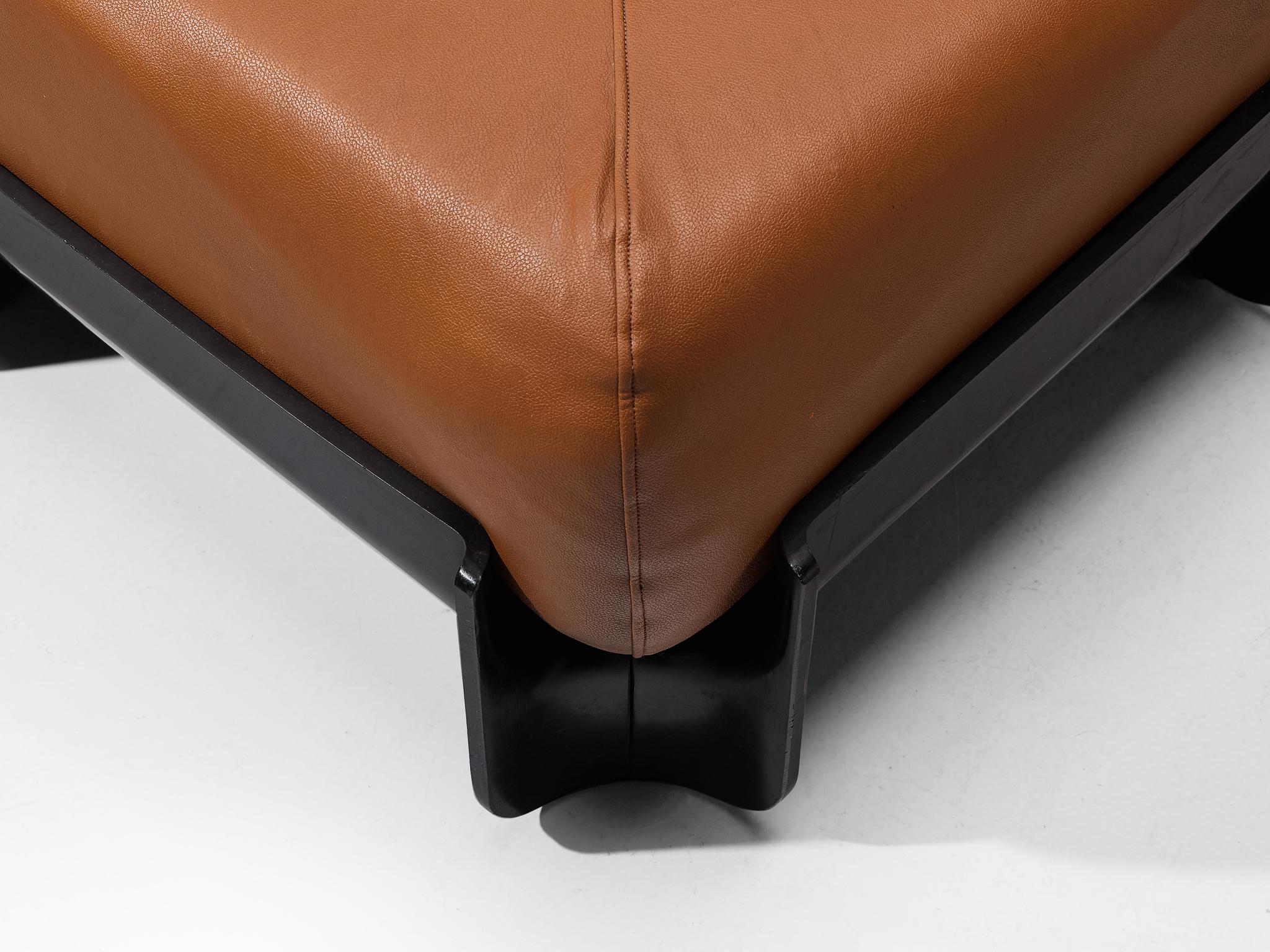 Faux Leather Guarnacci, Padovano & Claudio Vagnoni 'Duna' Lounge Chairs with Ottoman  For Sale