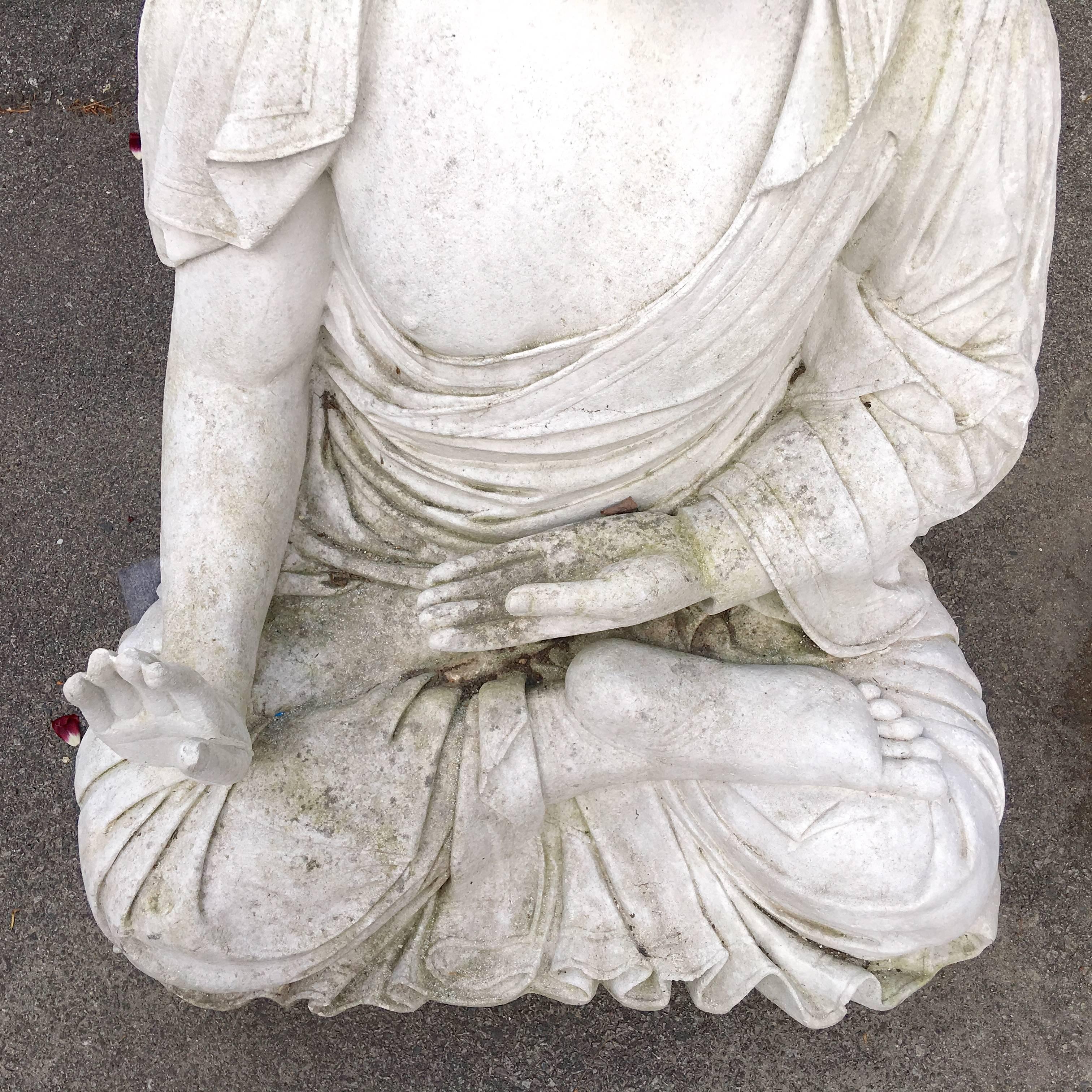 buddha hand statue stairs
