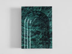 Contemporary Deep Green Marble Stone Block Dish von Henry Wilson