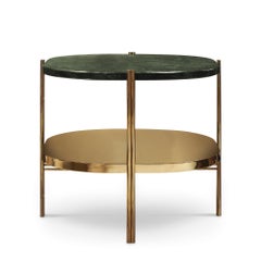 Guatemala Marble Side Table in Polished Brass