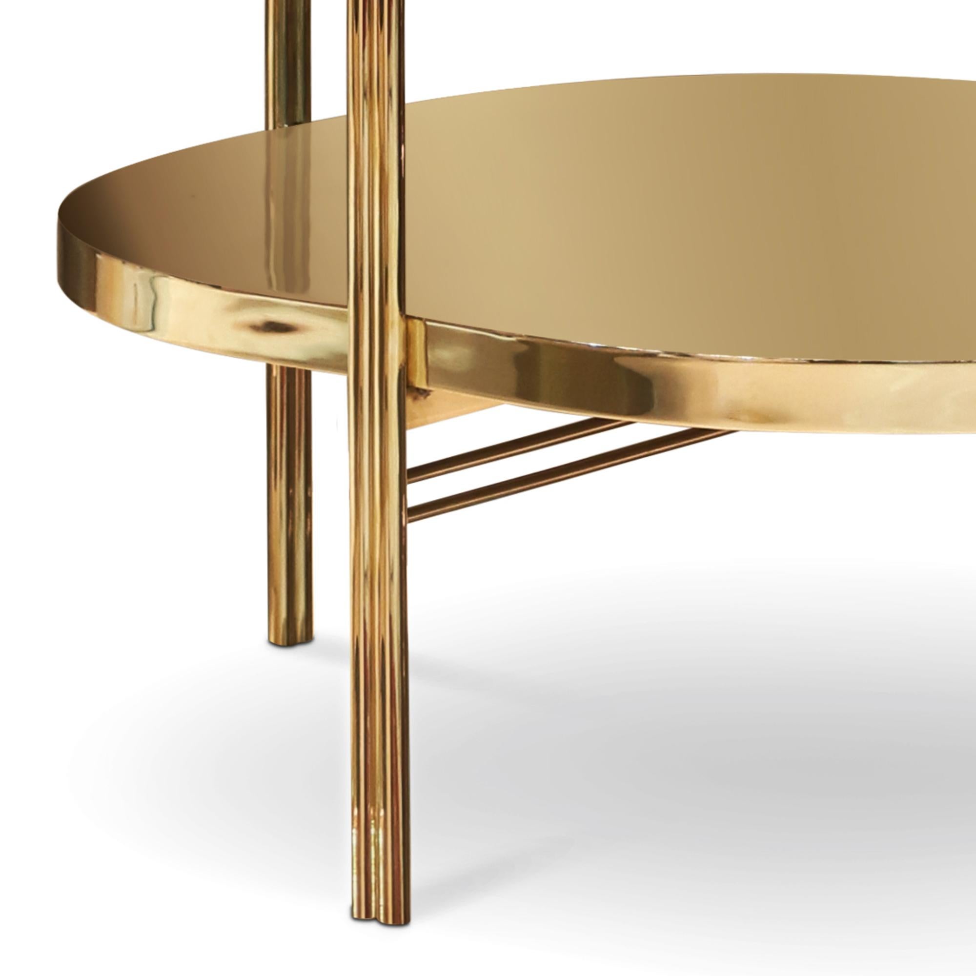 Guatemala Marble Side Table in Polished Brass For Sale 2