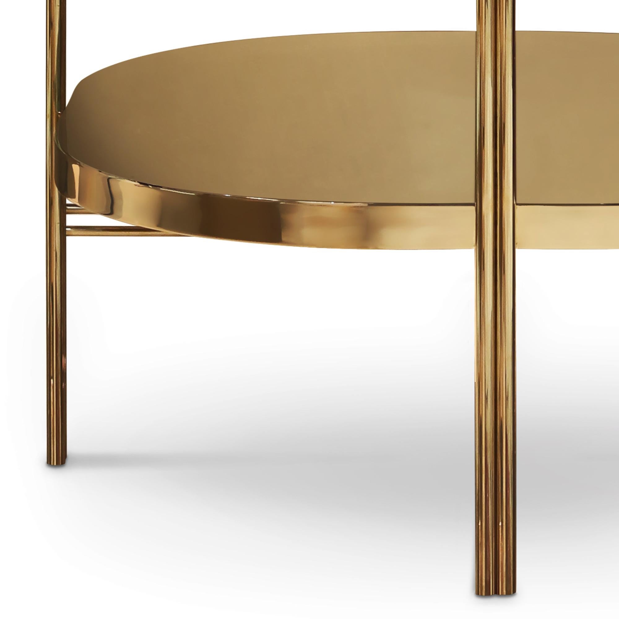 Table d'appoint en marbre du Guatemala et laiton poli en vente 2