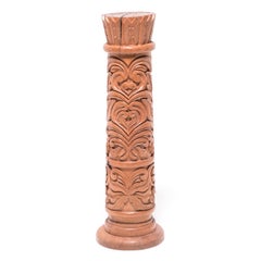 Guatemalan Carved Column Pedestal