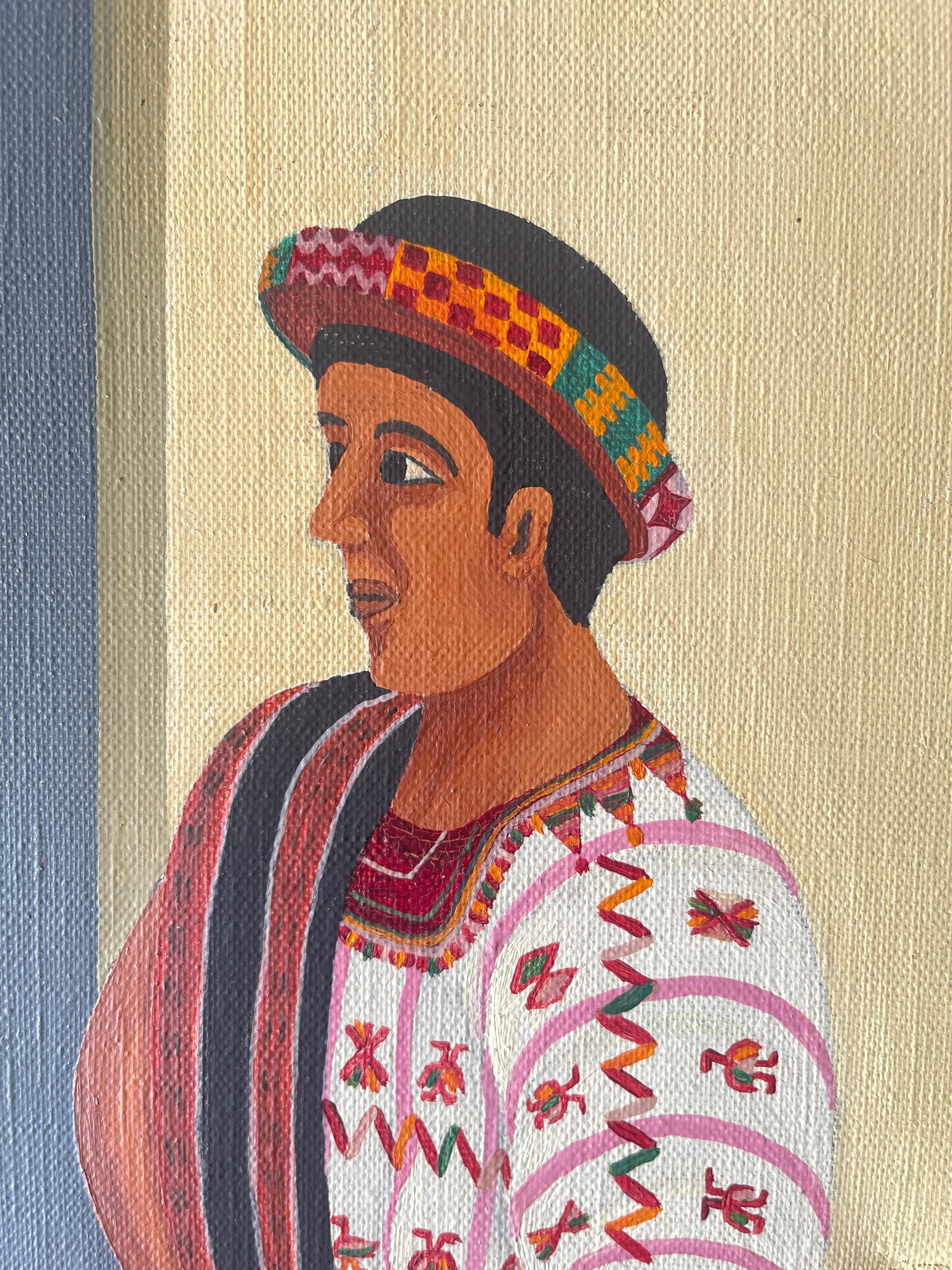 Vendedores de fruta guatemaltecos Óleo sobre lienzo Pintura de Juan Sisay Lienzo en venta