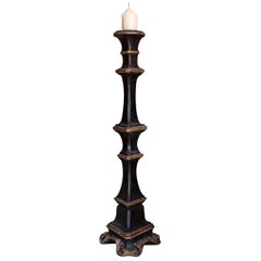 Gubbio candle holder in black wood