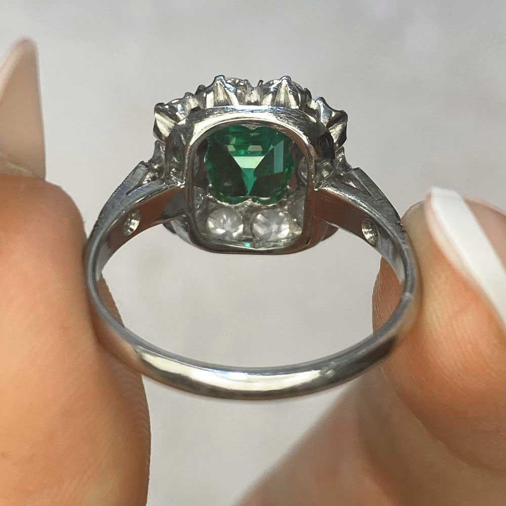 Women's Gubelin 0.97ct Emerald Cut No-Oil Colombian Emerald Engagement Ring, Platinum For Sale