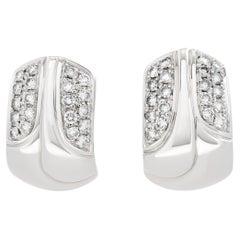 Gubelin 18-karat White Gold Diamond Omega Earrings