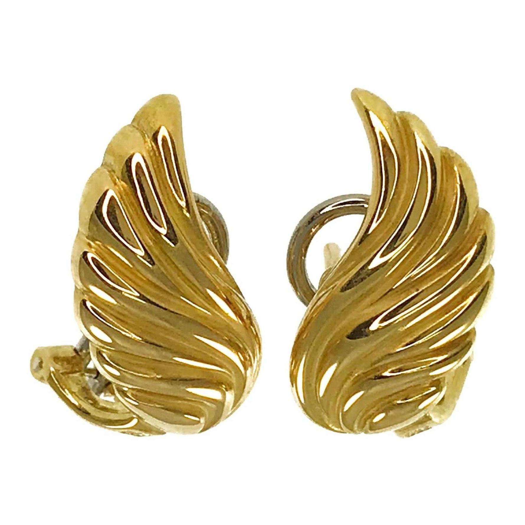 Gubelin 18 Karat Wing-Shaped Earrings For Sale