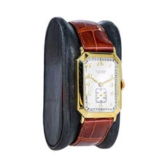 Gubelin 18 Karat Yellow Gold Art Deco Handmade Wristwatch, circa 1930s