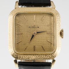 Gubelin 18k Yellow Gold Men's Hand-Winding Watch w/ Leather Band #320