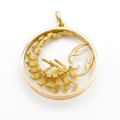 Gübelin 18 Karat Yellow Gold Scorpio Zodiac Astrological Symbol Pendant/Charm