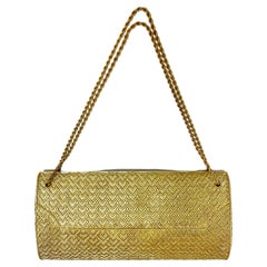 Gubelin 18kt Solid Yellow Gold Purse with Double Strand Chain Strap and mirror