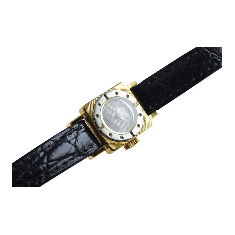 Women's Gubelin 18kt. Yellow and White Gold Handmade Art Deco Ladies Watch, circa 1940s