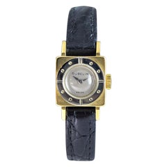 Vintage Gubelin 18kt. Yellow and White Gold Handmade Art Deco Ladies Watch, circa 1940s