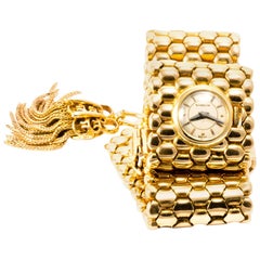 Gubelin 1950 18K Gold Mesh Tassel Mistery Wristwatch Gold Bracelet