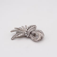 Gubelin 1950 Swiss Post War Brooch in Platinum with 6.42 Cts in VVS Diamonds