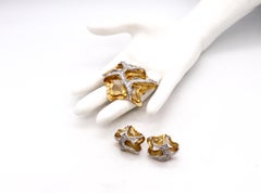 Gubelin 1960 Swiss Convertible Pendant Earring Set 18Kt with 6.84 Cts Diamonds