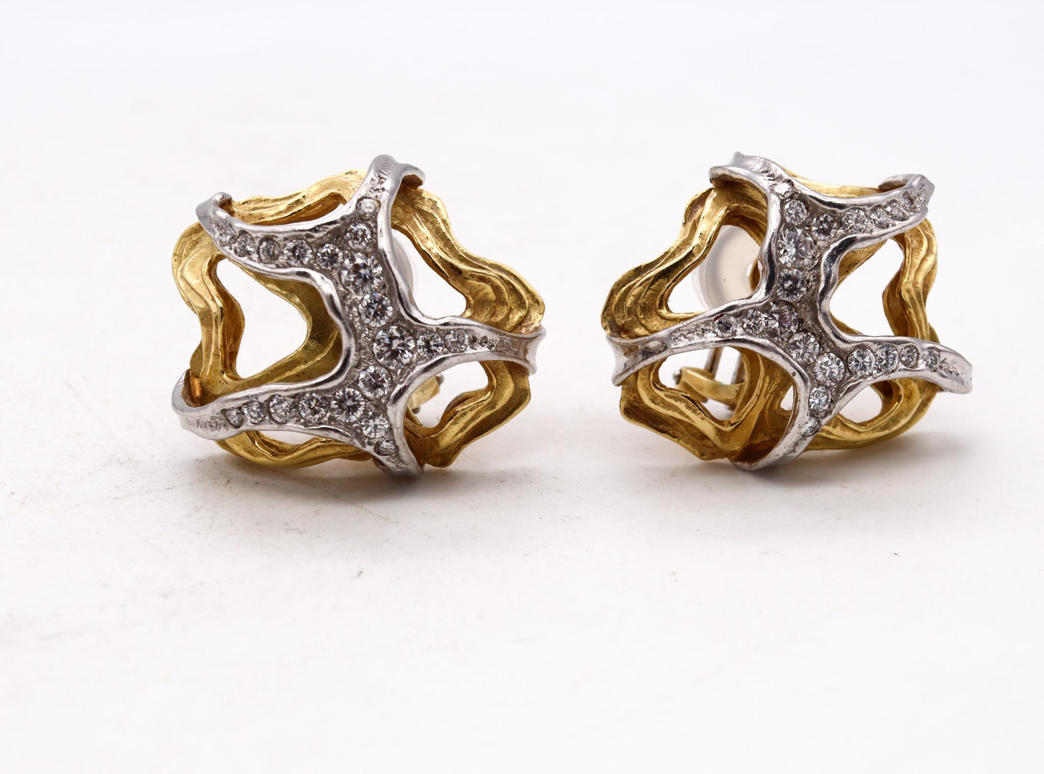 Women's Gubelin 1960 Swiss Convertible Pendant Earring Set 18Kt with 6.84 Cts Diamonds