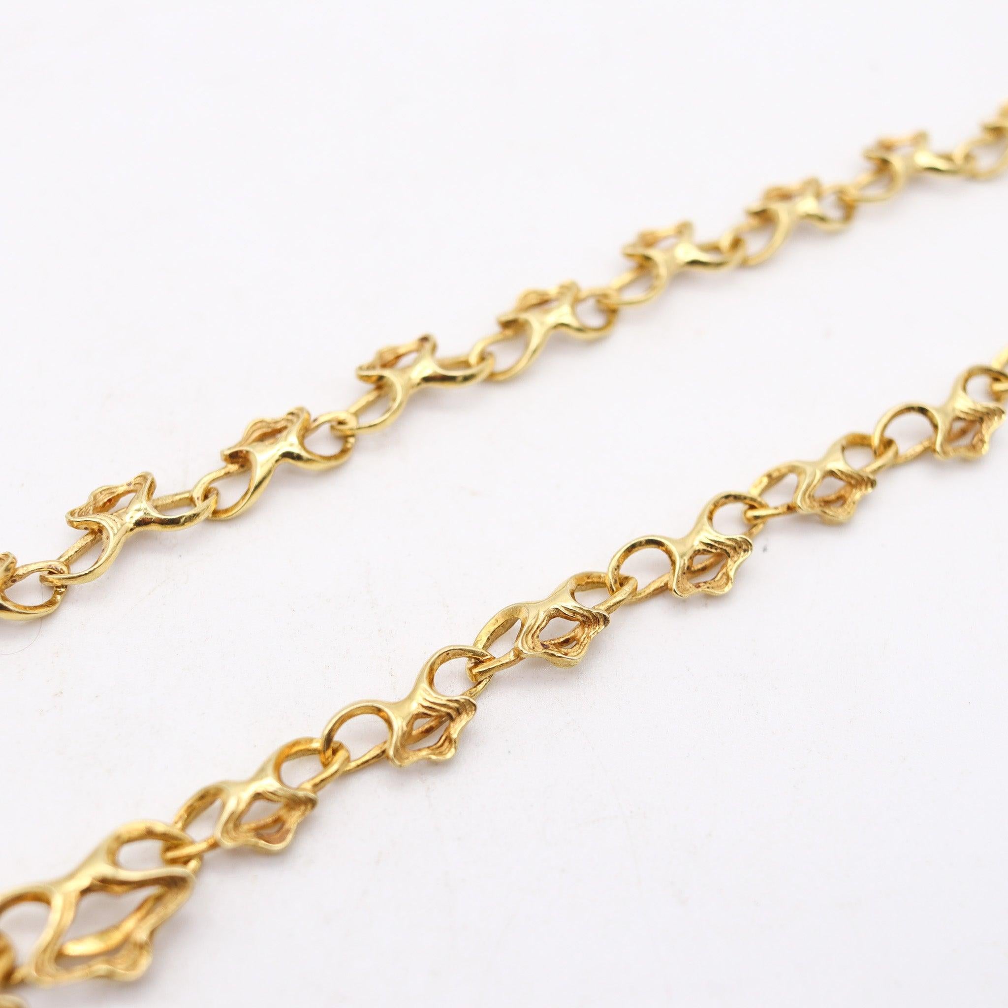 Donna GÜBELIN 1960 Collana scultorea svizzera in oro 18Kt con 4,20 carati di diamanti VS in vendita