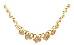 GÜBELIN 1960 Swiss Sculptural Necklace In 18Kt Gold With 4.20 Ctw In VS Diamonds