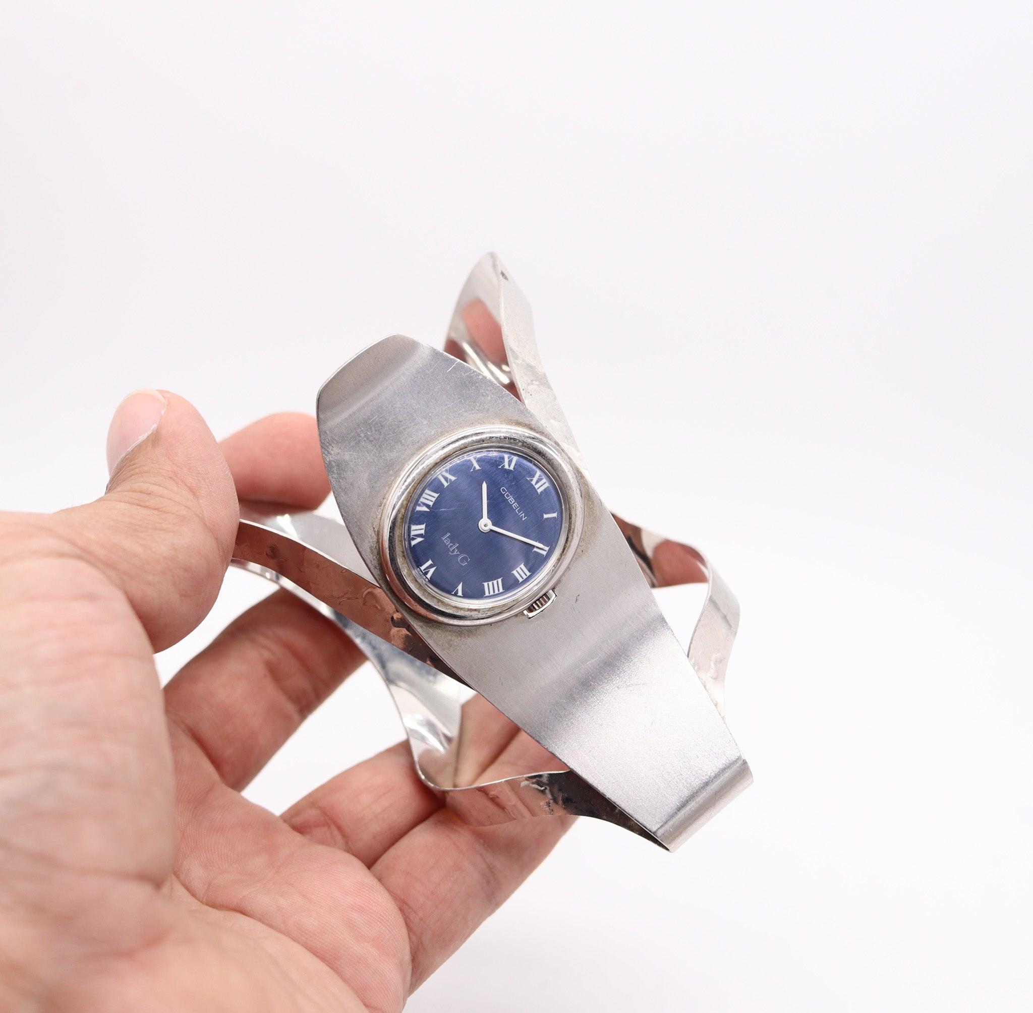 GUBELIN 1970 Lady G Aerodynamic Retro-Manschettenuhrarmband aus 925 Sterlingsilber 3