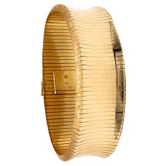 Retro Gubelin 1970 Zurich Ultra Modern Flexible Bangle Bracelet in 18Kt Yellow Gold