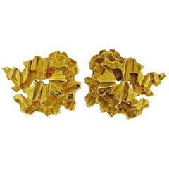 Gubelin 1970s Freeform Gold Earrings