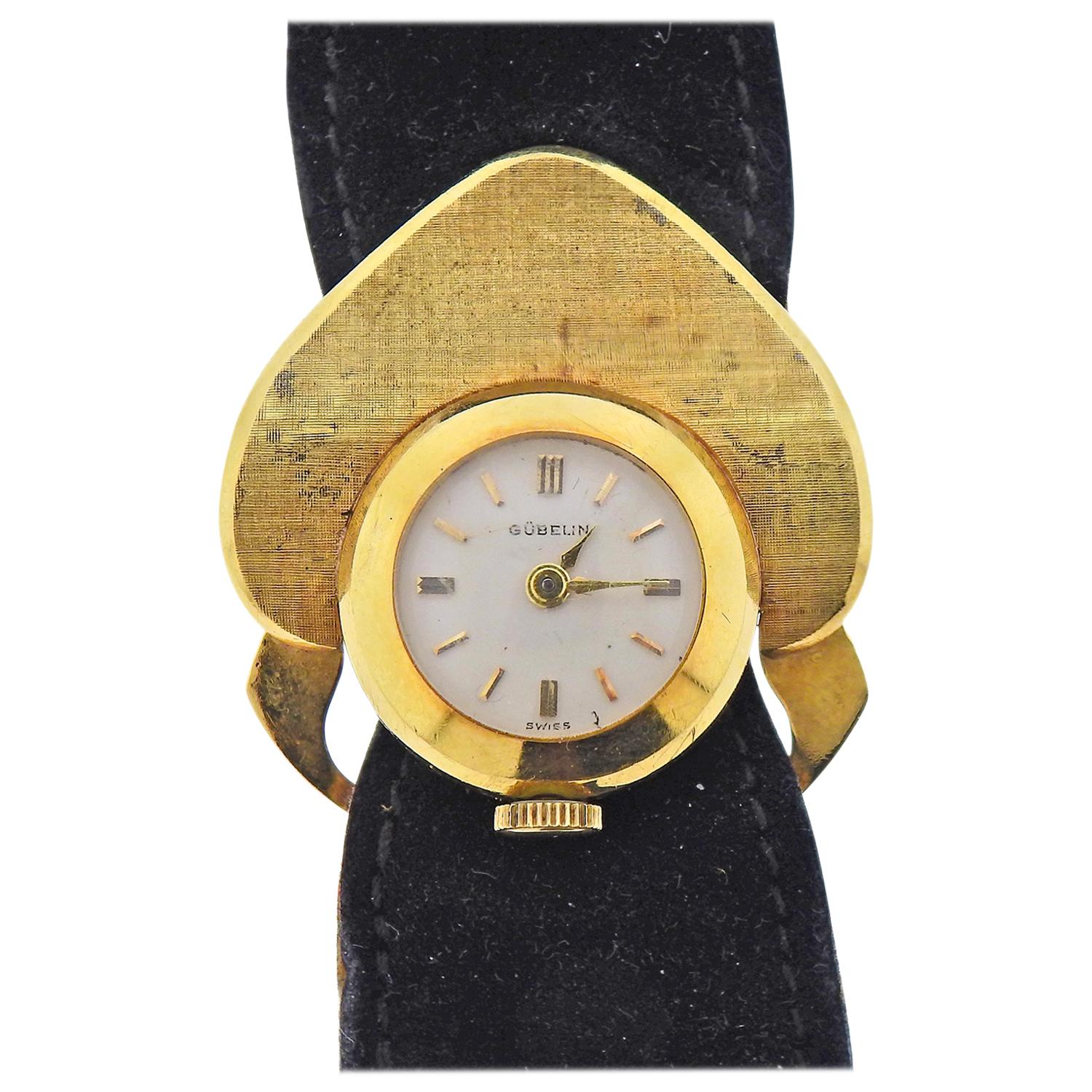 Gubelin 1960s Gold Watch For Sale