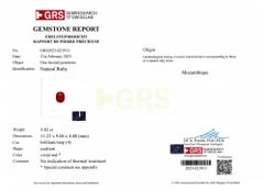 GIA Certified 5 Carat Unheated/Untreated Ruby from Mozambique
