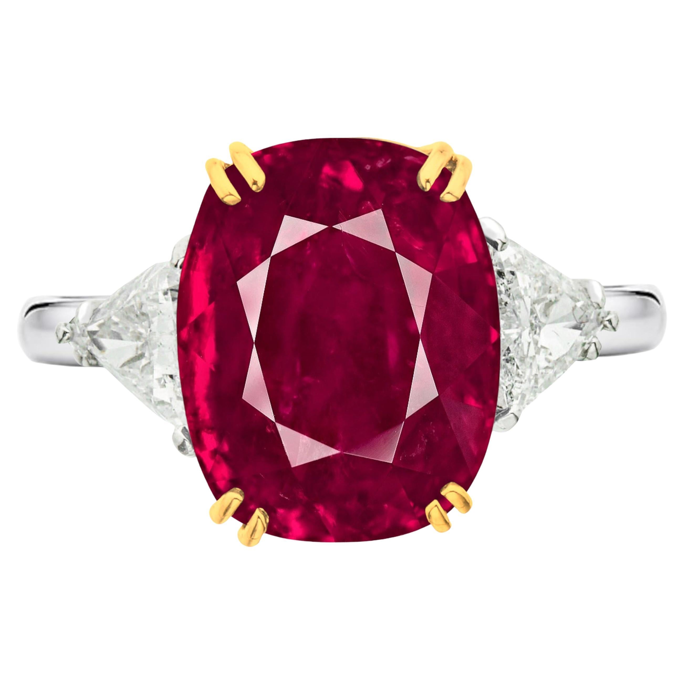 GIA Certified 5 Carat Unheated/Untreated Ruby from Mozambique For Sale