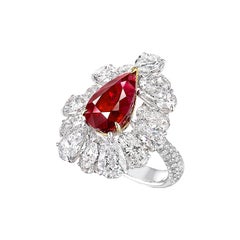 Gubelin und GIA zertifiziert 14,67 Karat birmanischer Taubenblut-Rubin-Ring