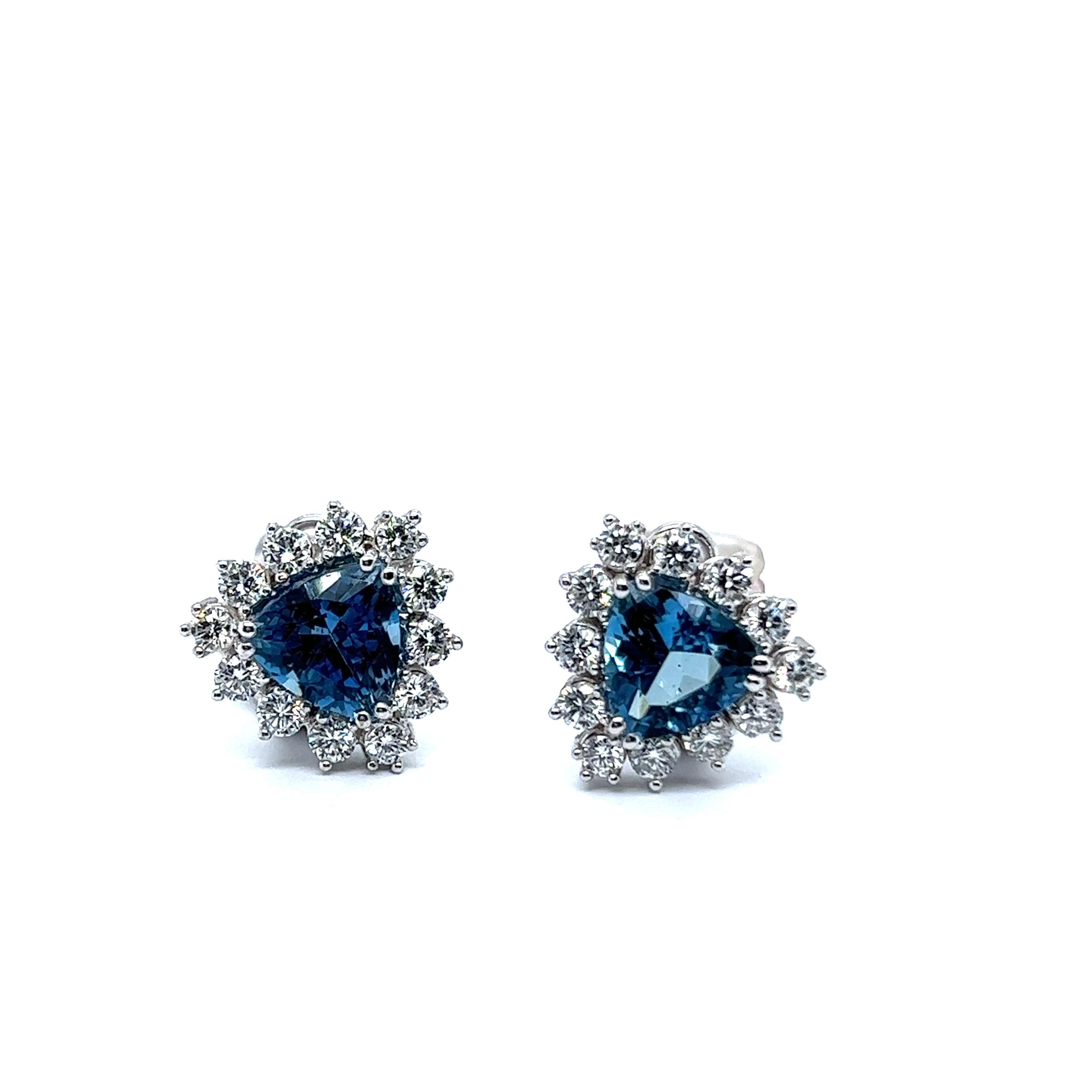 Delicate earrings with aquamarine and diamonds crated by Gübelin, Swiss Jewelry Home with a rich history dating back to 1854. Known for their exceptional craftsmanship and expertise in gemstones, Gübelin has been synonymous with fine jewelry,