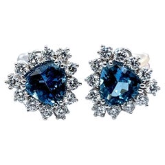 Gubelin Aquamarine and Diamond Earrings in 18 Karat White Gold