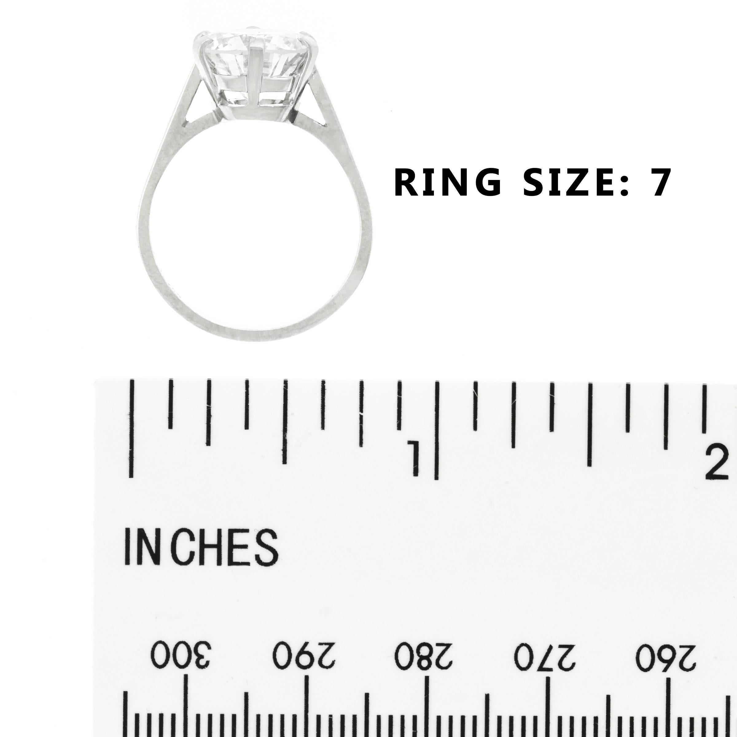 Round Cut Gubelin Art Deco 3.86 Carat Diamond Engagement Ring G VS1 SSEF Lab Report
