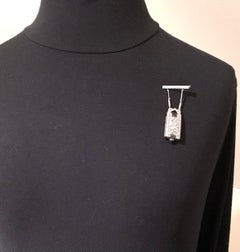 Exquisite Gubelin Art Deco Diamond Platinum Enamel Dragon Pendant Lapel Watch