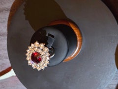 Gubelin Certificat 8.82 Ruby With 7.87 Carat D Brilliant Diamonds Cocktail Ring