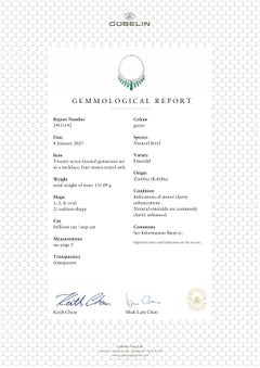 Gubelin Certified 111.09 Carat Kafubu Emerald (70.83ct) and Diamond Necklace