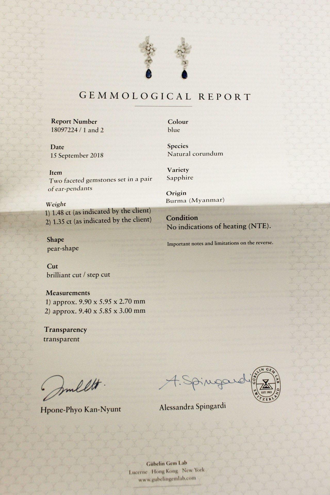 Gubelin Certified 2.83 Carat Burma 'Myanmar' Sapphires No indication of Heating 3