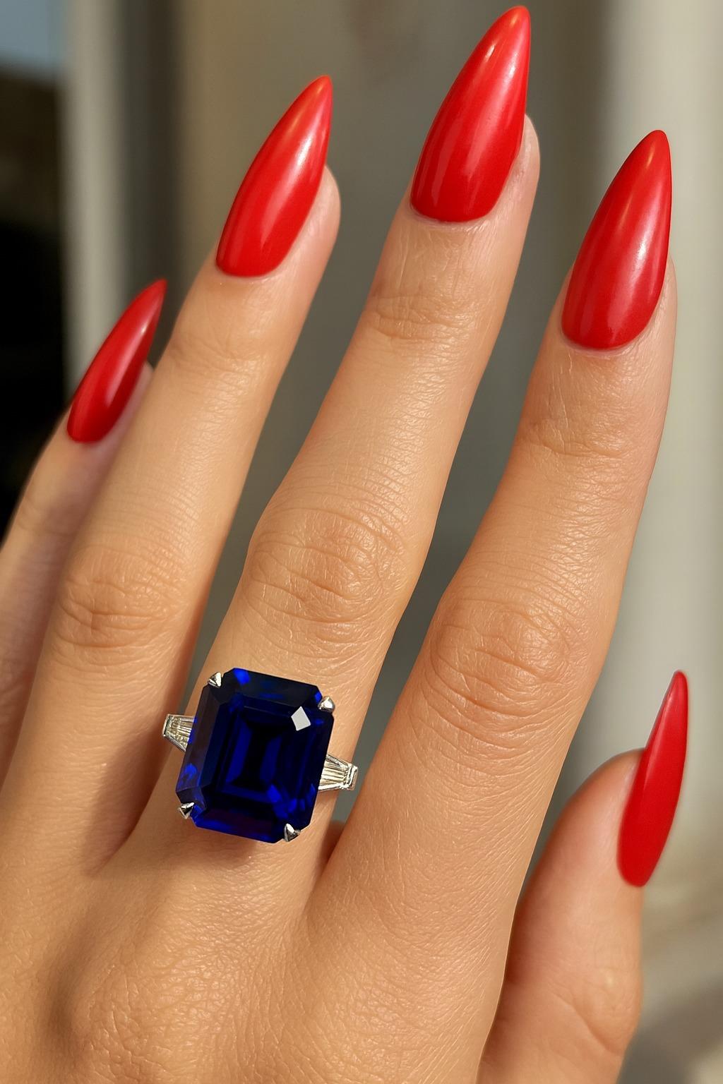 Gübelin Certified 4,06 Karat Ungeheizter Blauer Saphir & Diamant Ring in Platin (Moderne) im Angebot