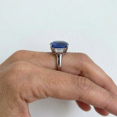 Gübelin Certified 4.21 Carat Unheated Ceylon Sapphire Diamond Ring