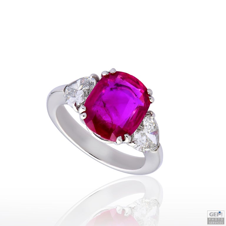 1.75Ct Natural Burmese Red Ruby Oval Shape Women Ring In 925 Silver 