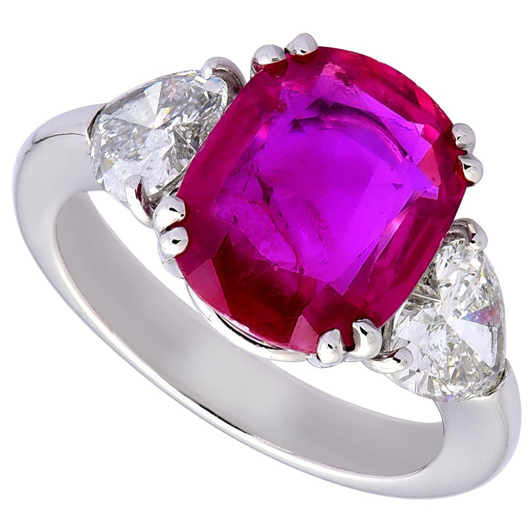 1.75Ct Natural Burmese Red Ruby Oval Shape Women Ring In 925 Silver 