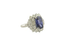 Gubelin Certified 7.86 Sri Lanka ‘Ceylon’ No Heat Sapphire Diamond Gold Ring