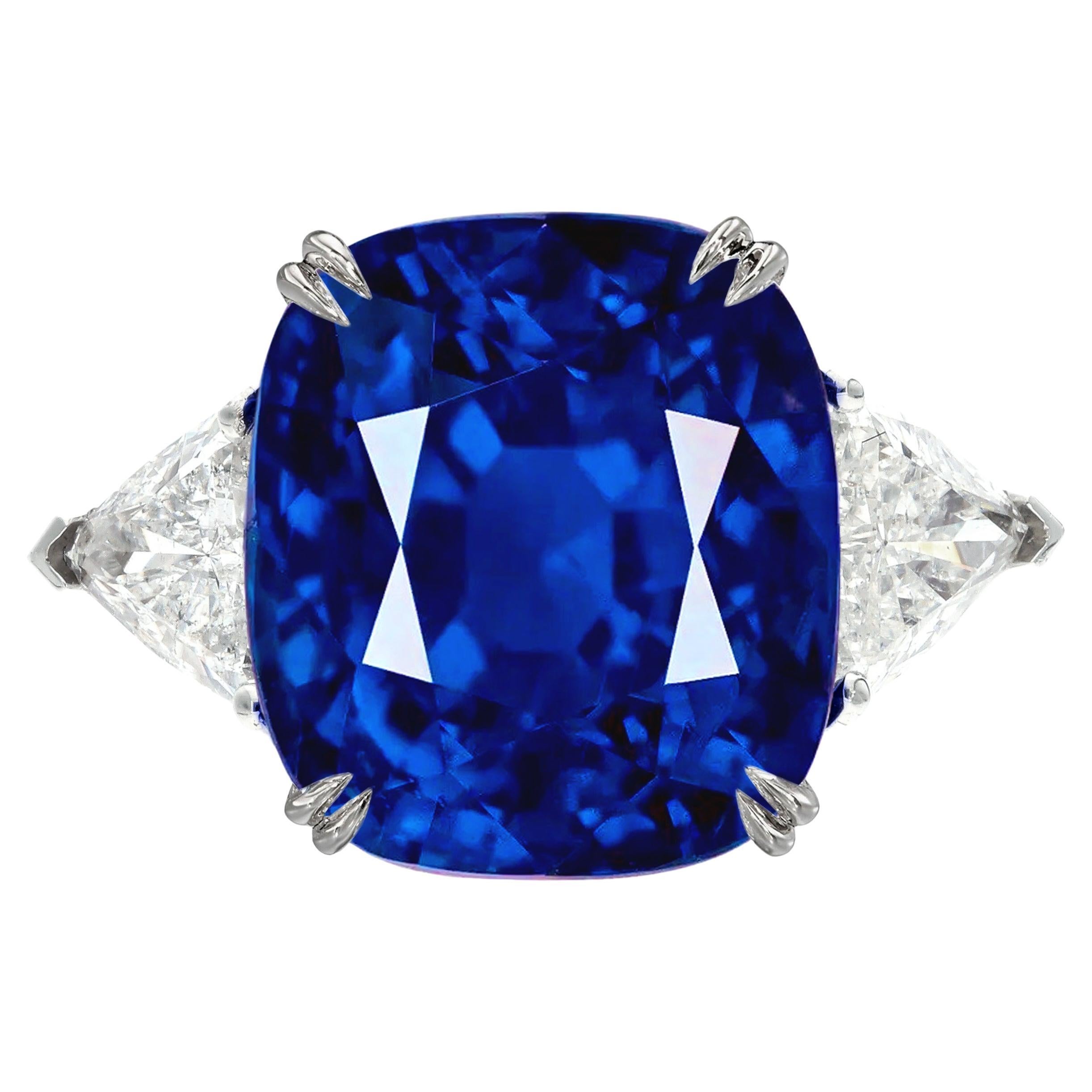 GUBELIN Certified 9 Carat Blue Sapphire Diamond Ring