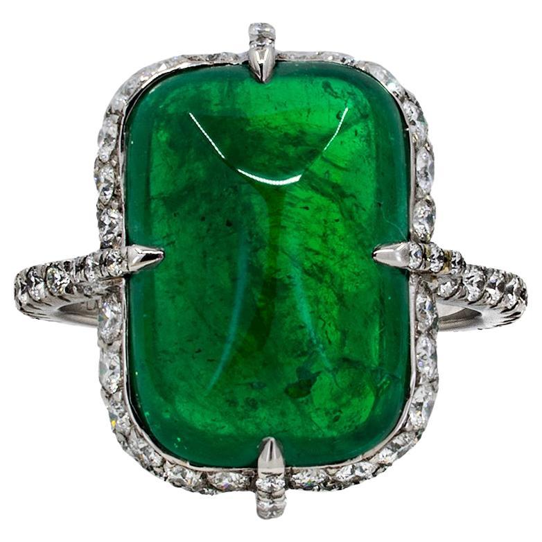 Gubelin Certified 9.88ct Emerald Ring For Sale
